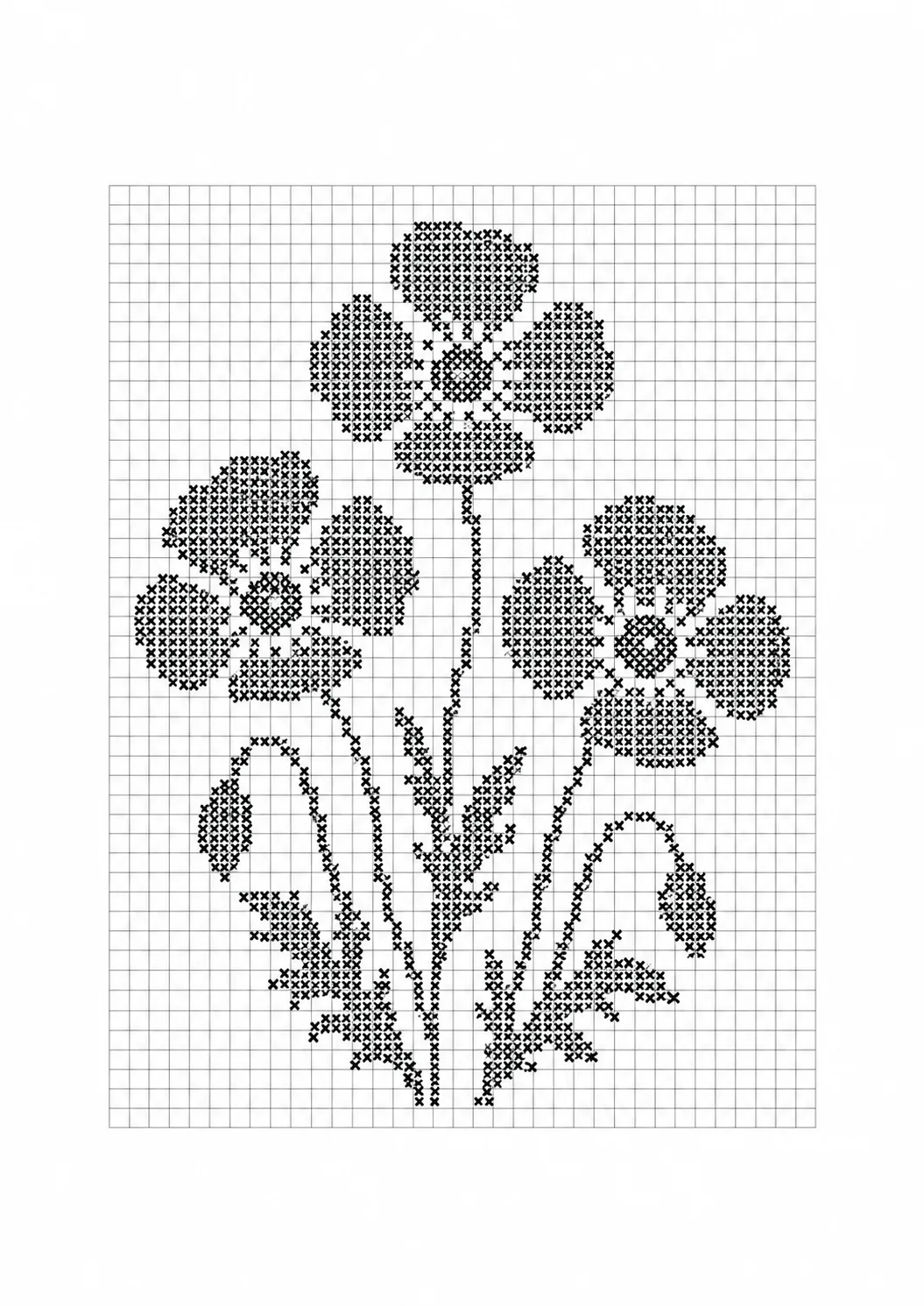 Mohnblumen im Kreuzstich