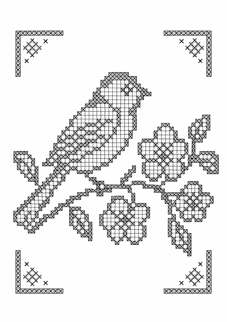 Singvogel auf Blütenast