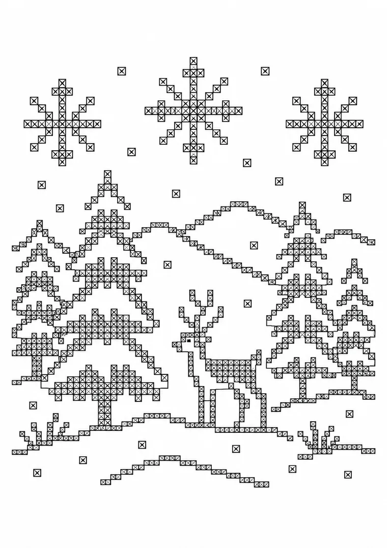 Winterwald mit Reh