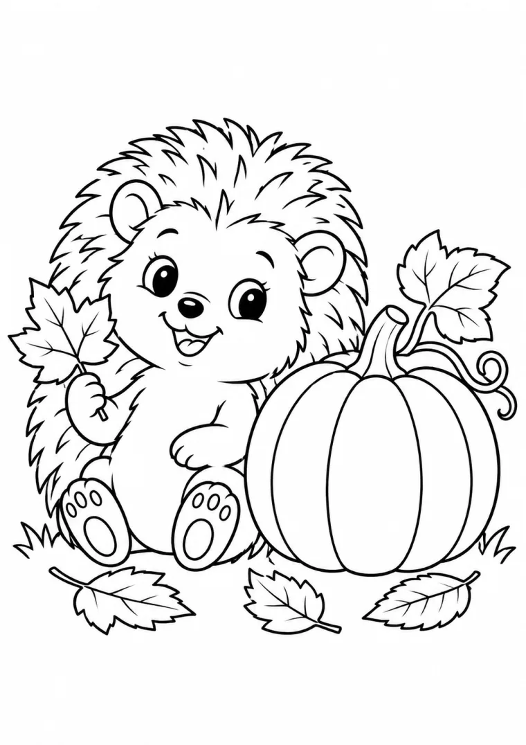 Kürbis mit Igel und Kürbis