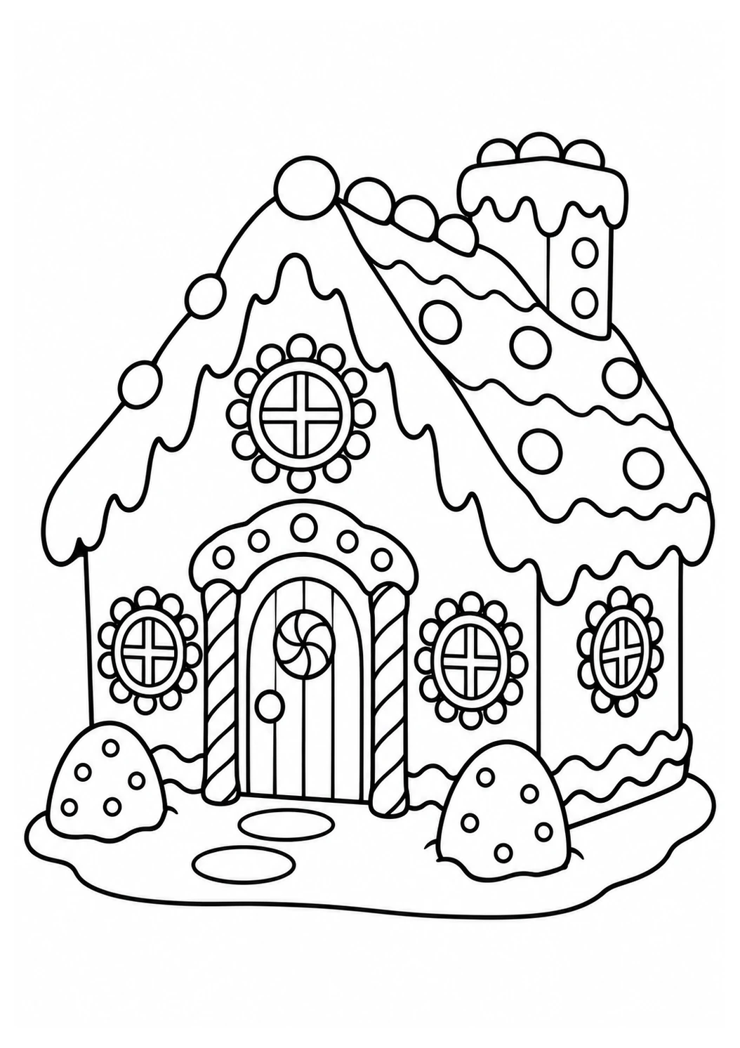 Lebkuchenhaus mit Zuckerfenstern