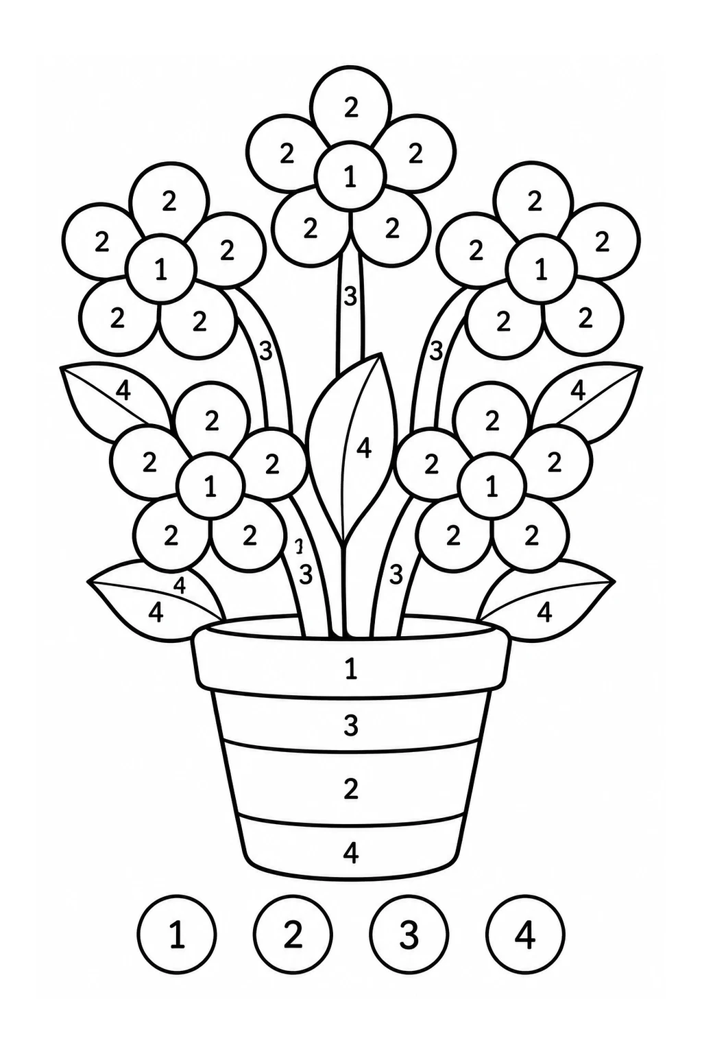 Blumentopf nach Farbcode