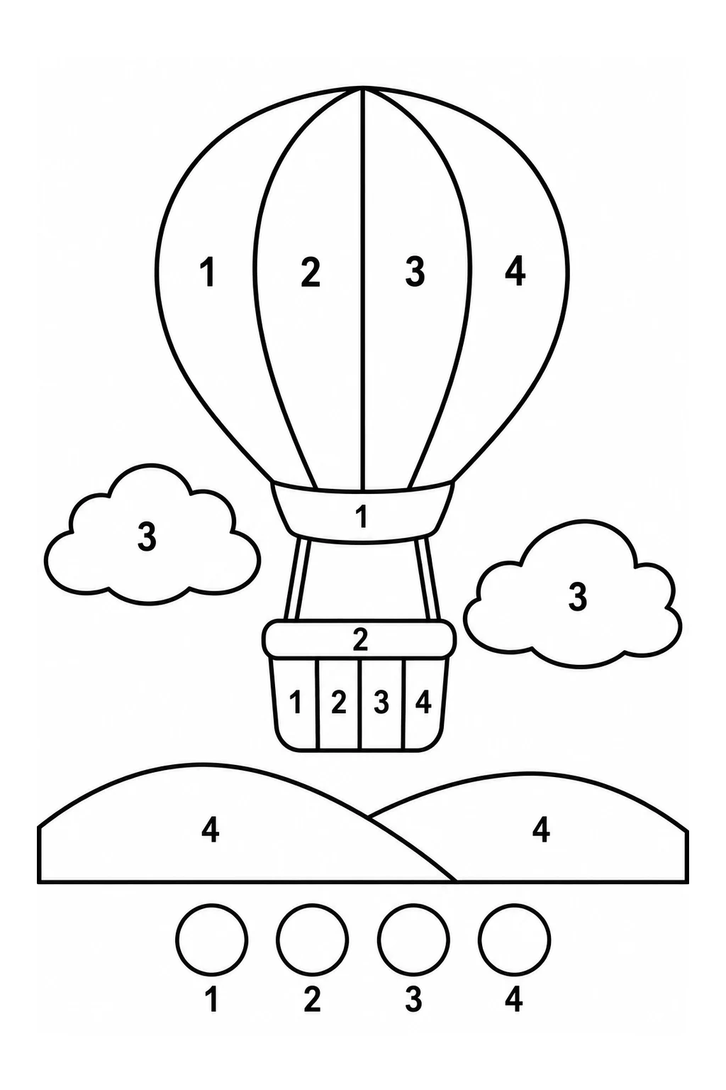 Heißluftballon nach Farbcode