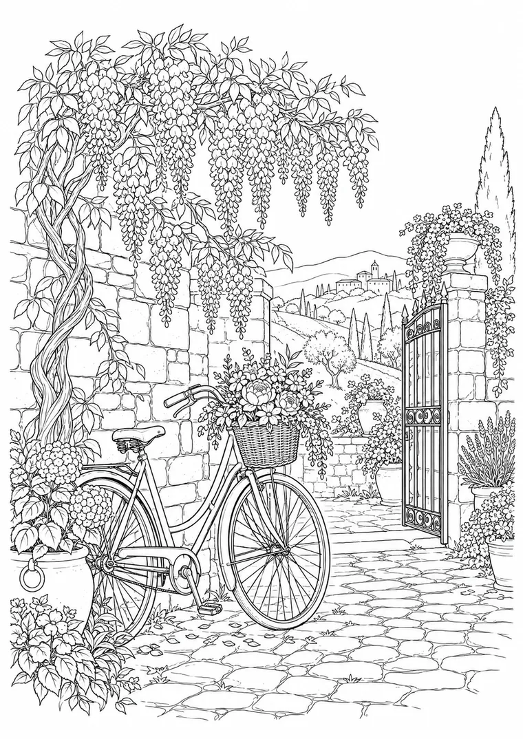 Fahrrad am Gartentor