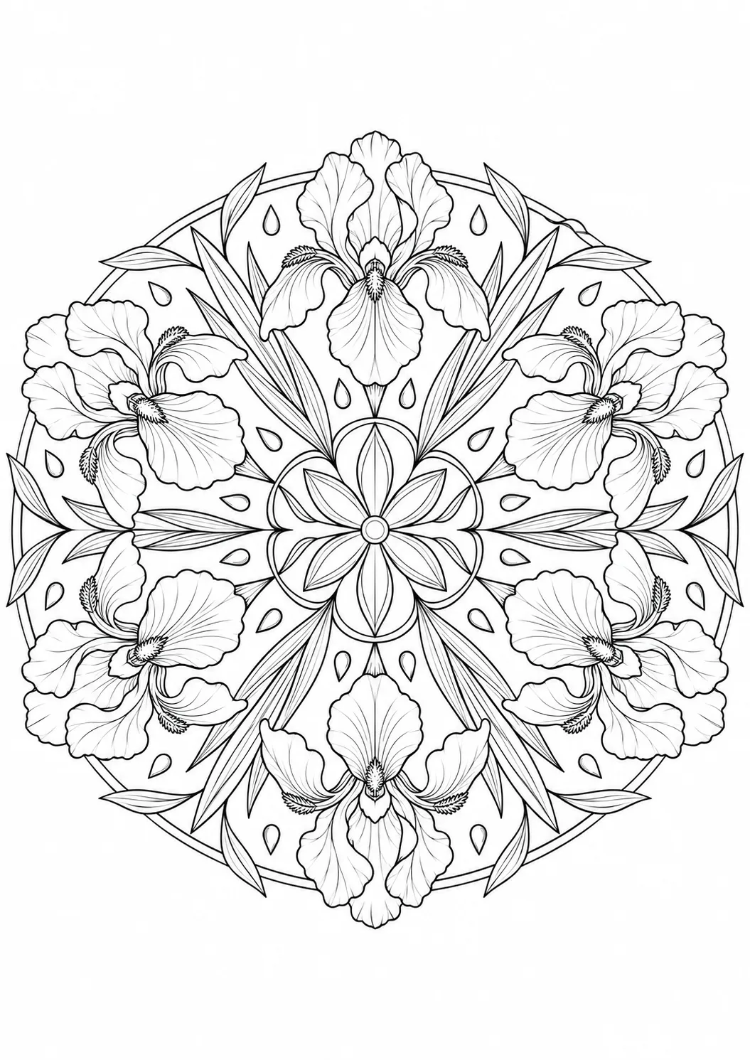Irisblüten-Mandala