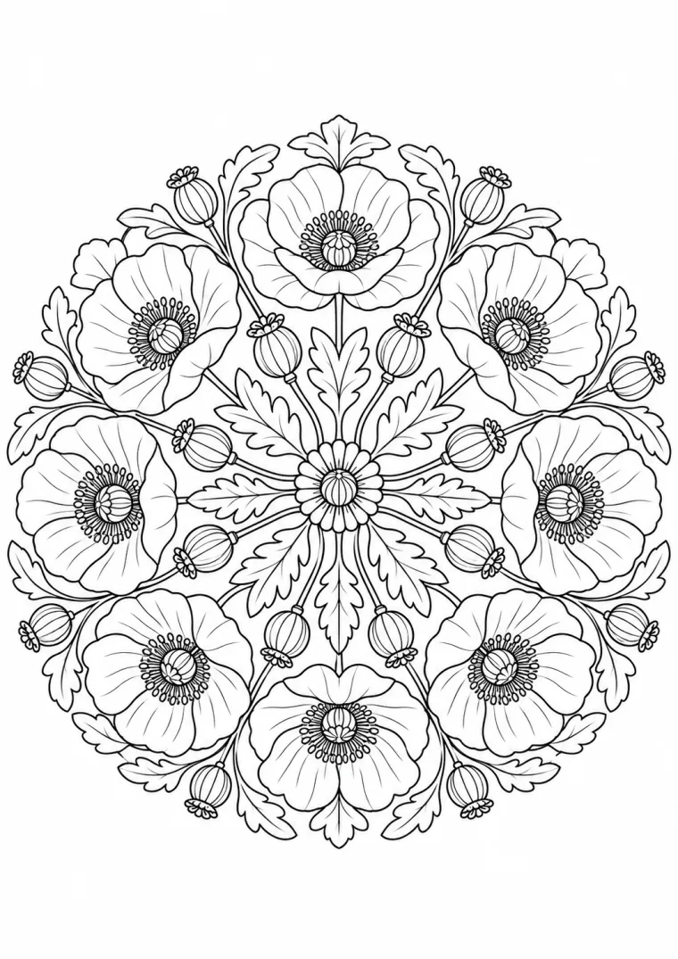 Mohnblüten-Mandala