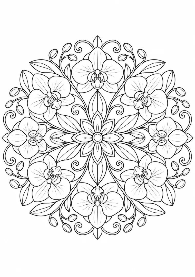 Orchideen und Ranken