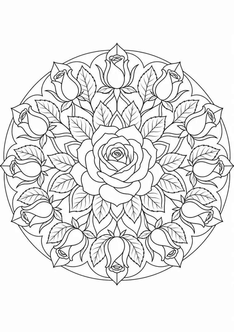 Rosenblüten-Mandala
