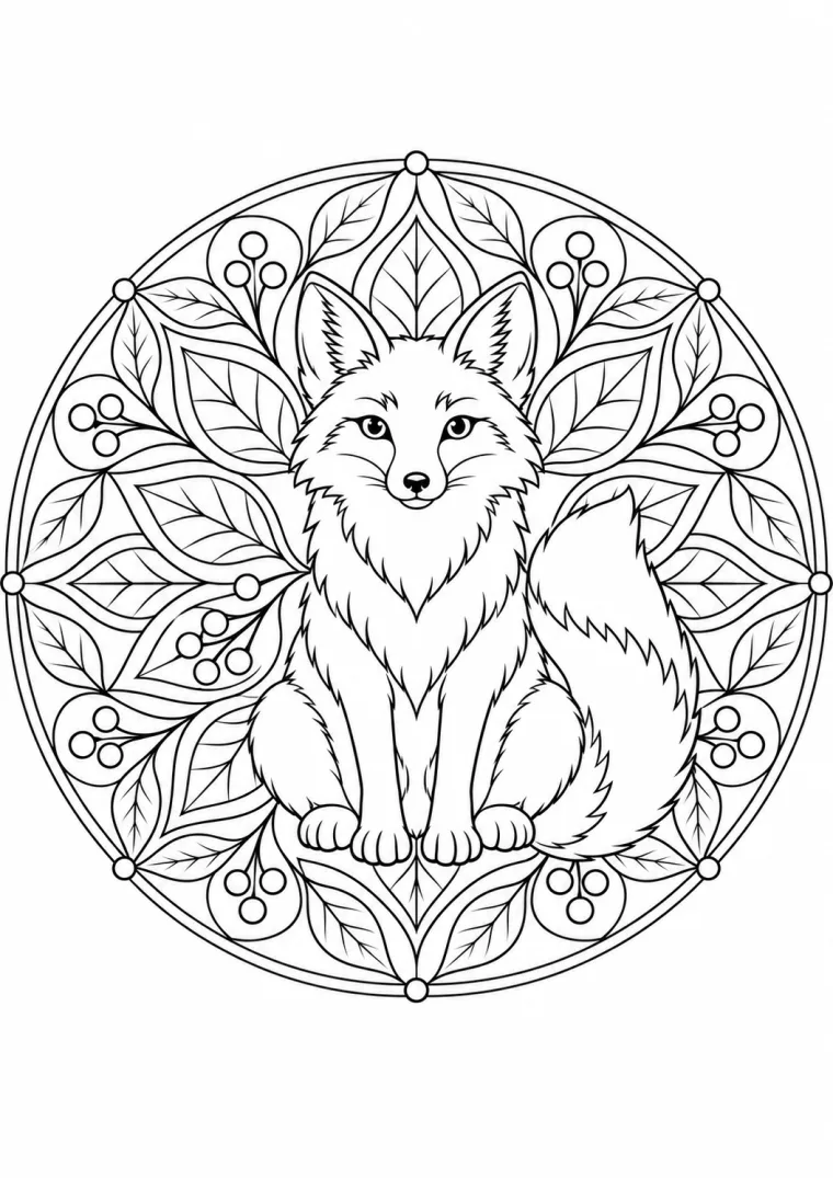 Fuchs im Waldmandala