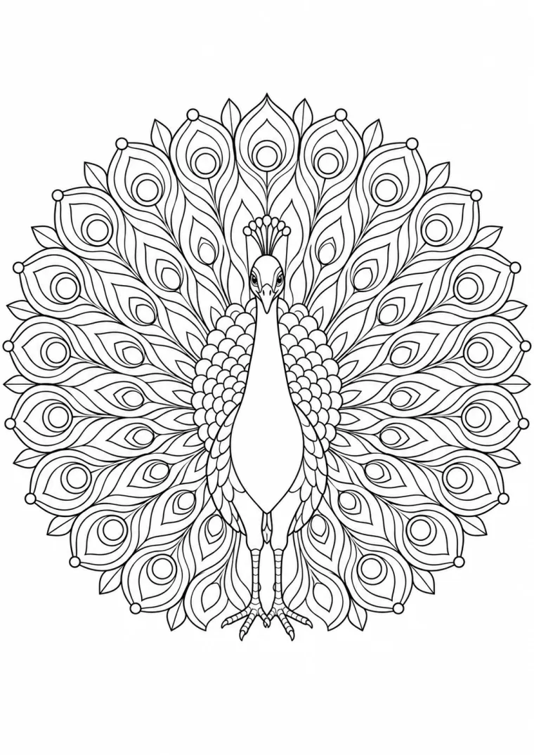 Pfau mit Rad
