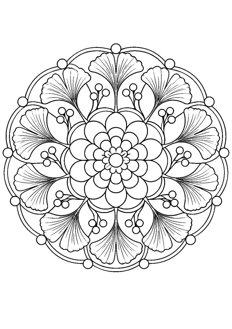 Ginkgoblätter-Mandala