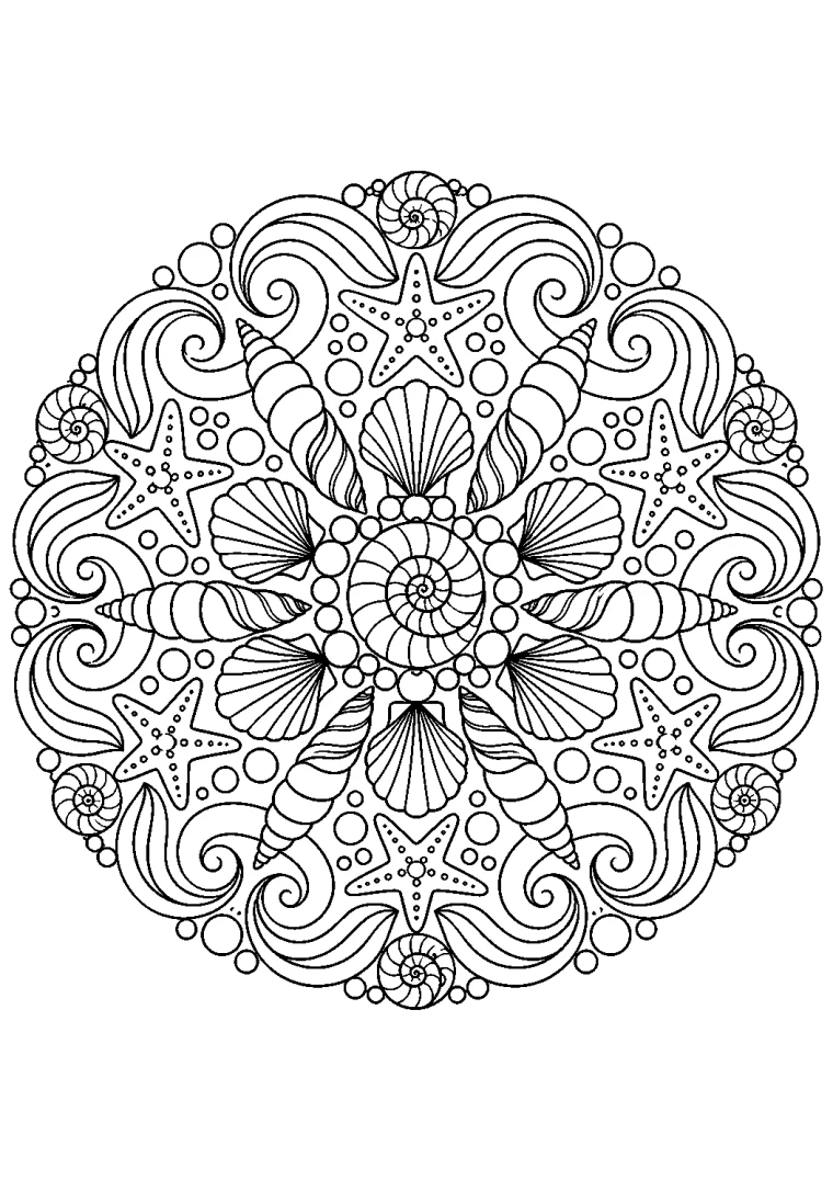 Meeresmuscheln-Mandala