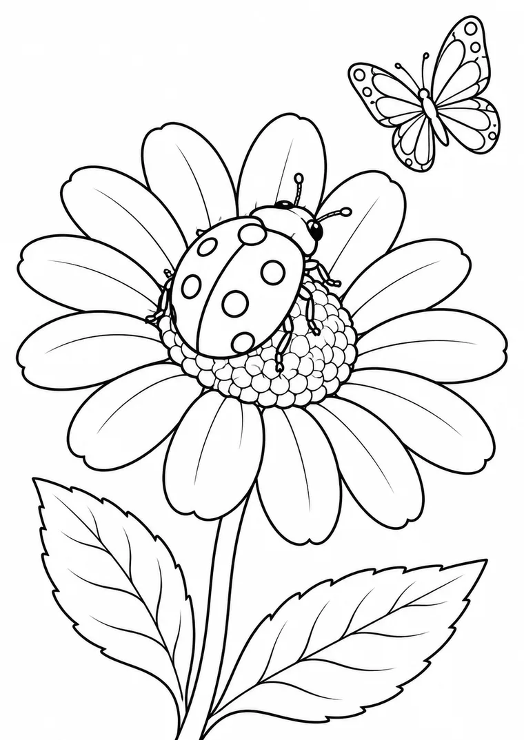 Marienkäfer auf einem Gänseblümchen