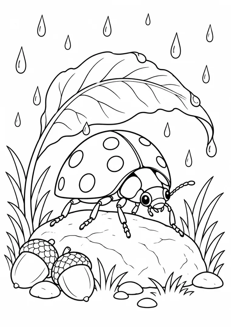 Marienkäfer im Regen
