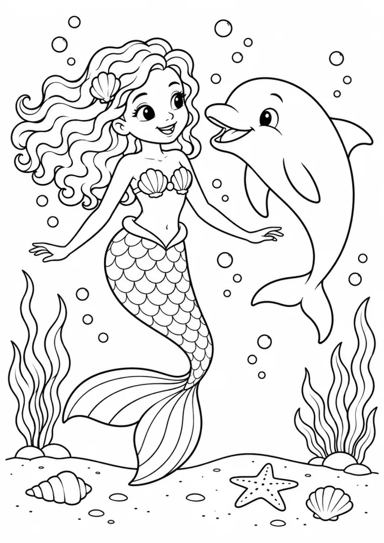 Meerjungfrau mit Delfin