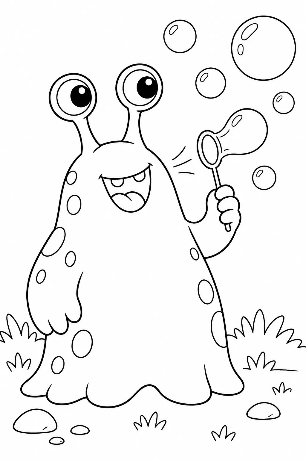 Blasenmonster mit Seifenblasen