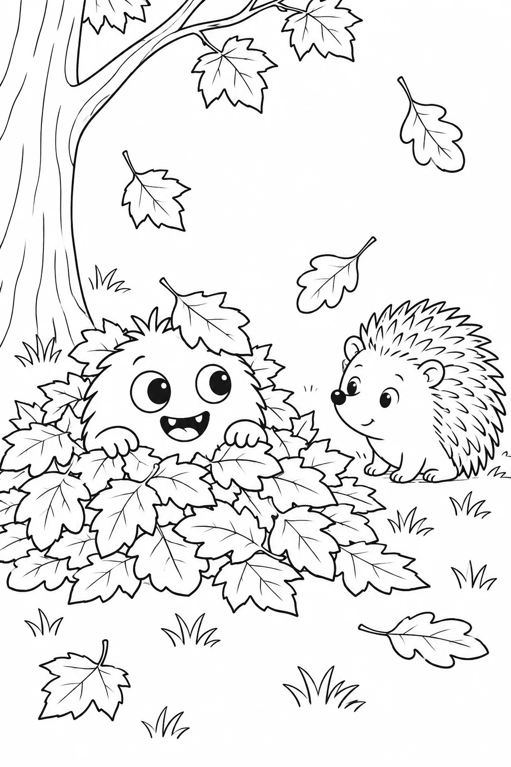 Kleines Monster im Herbstlaub