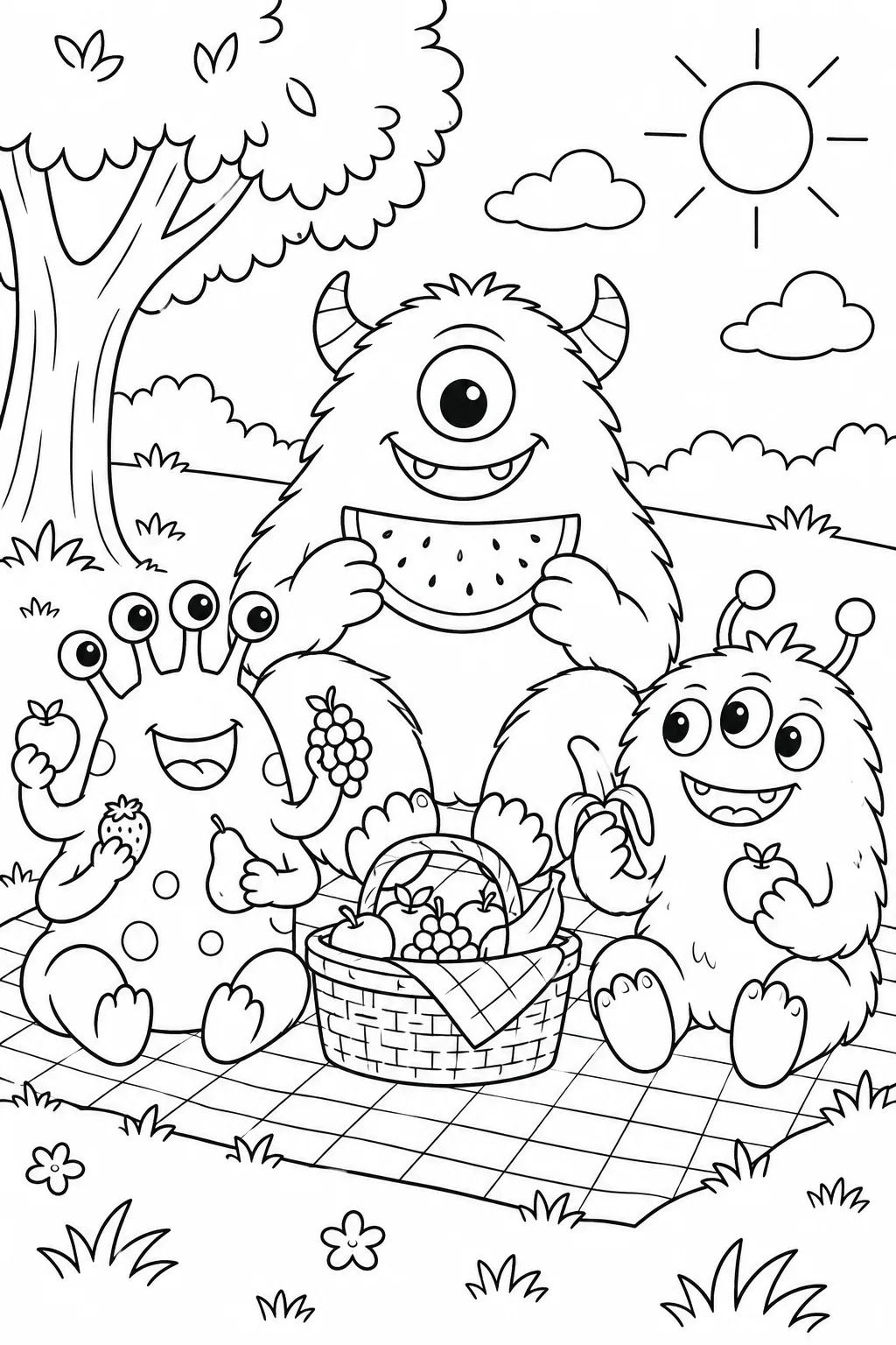 Monsterpicknick mit Obst