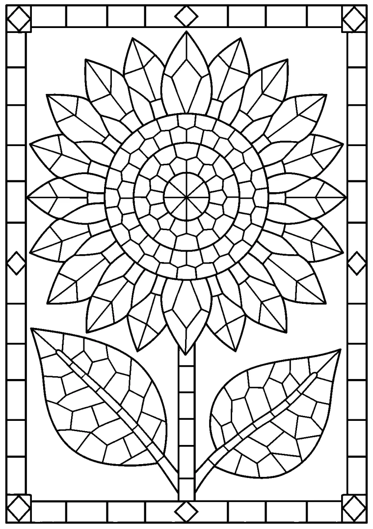 Sonnenblume aus Mosaiksteinen
