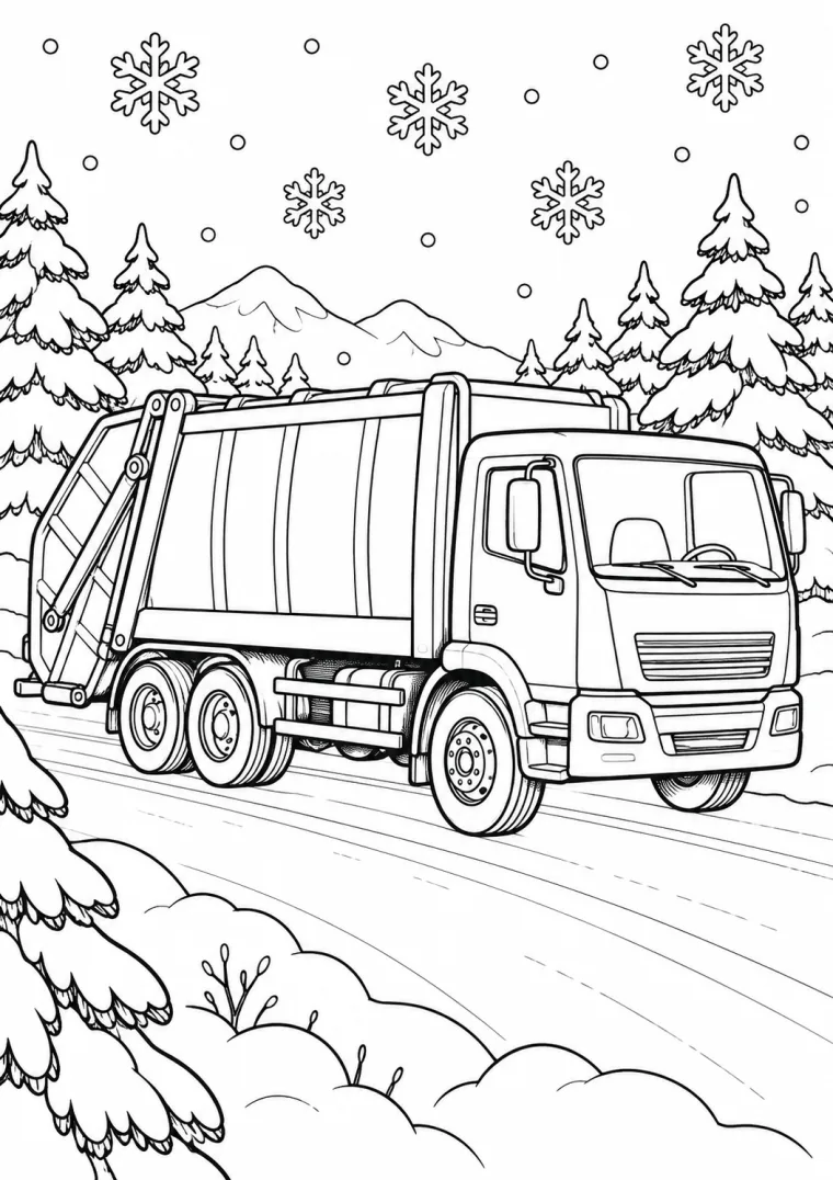 Müllauto im Schnee