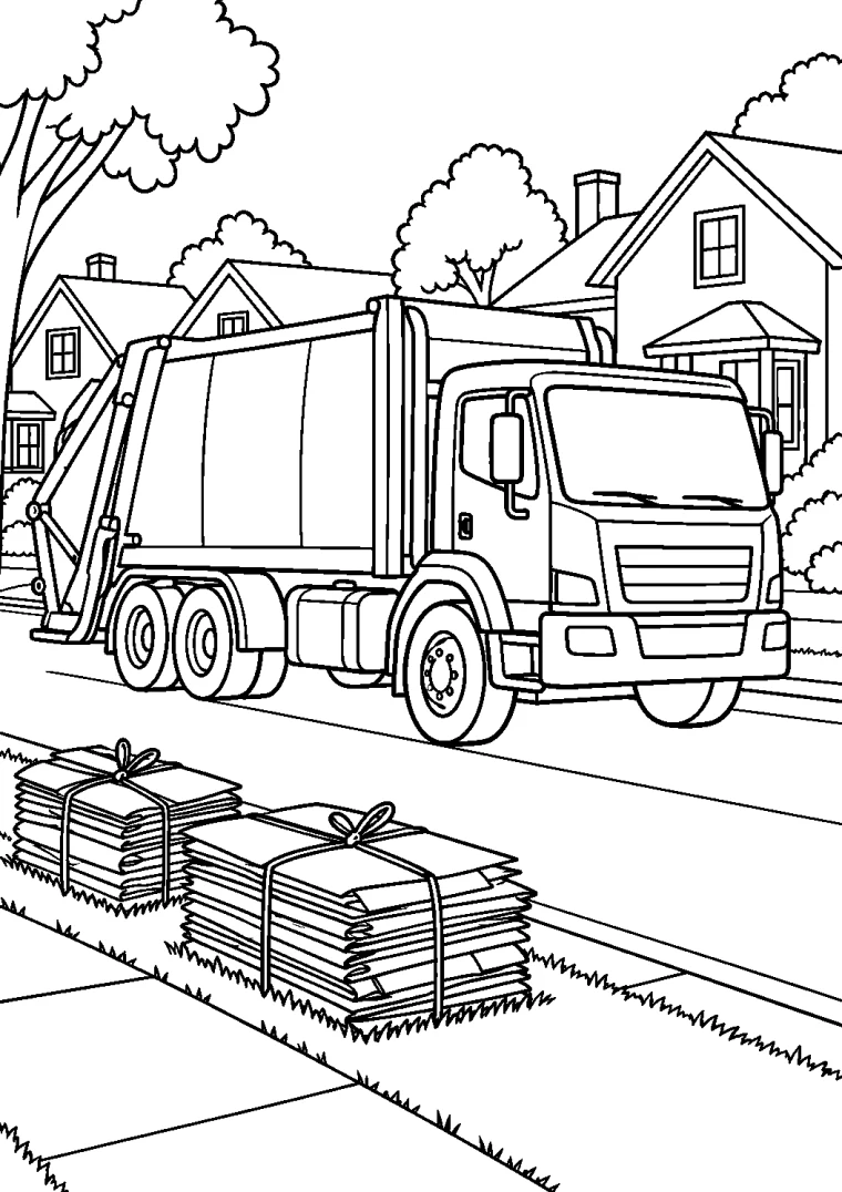 Sammelwagen holt Altpapier ab