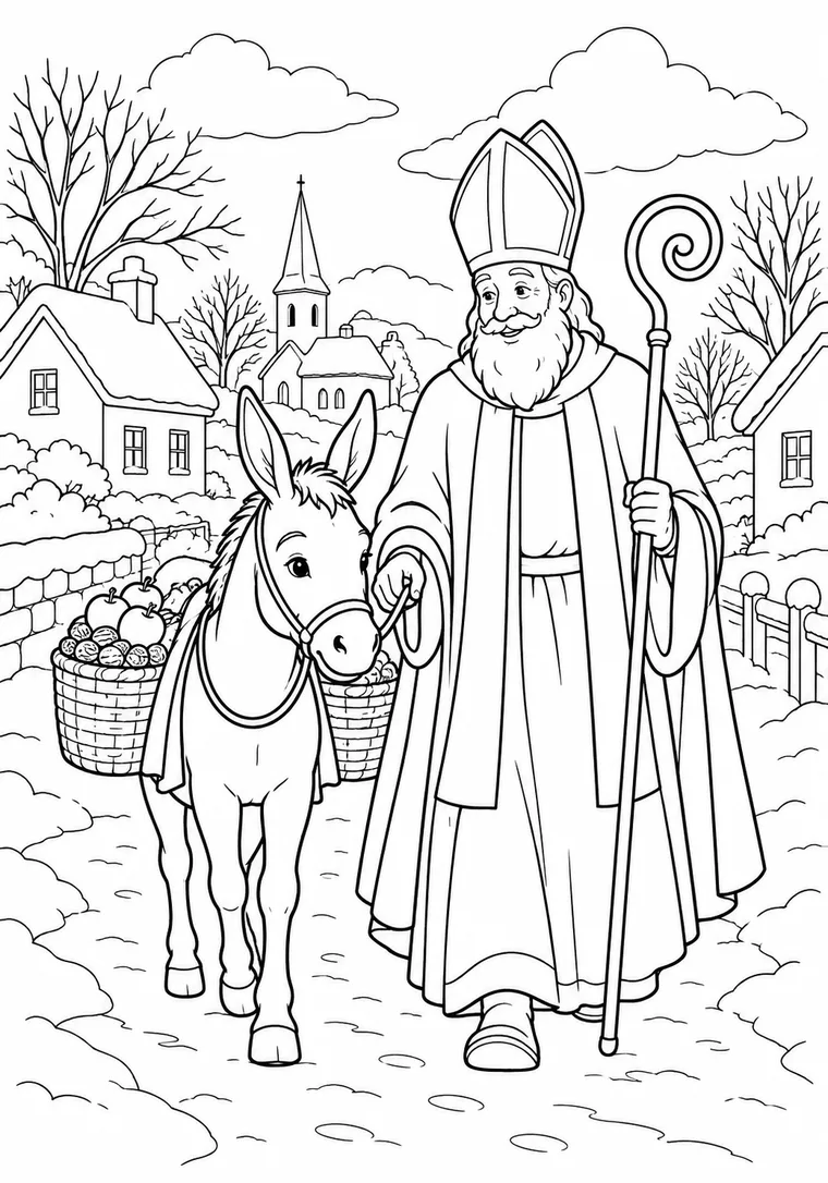Nikolaus mit Esel