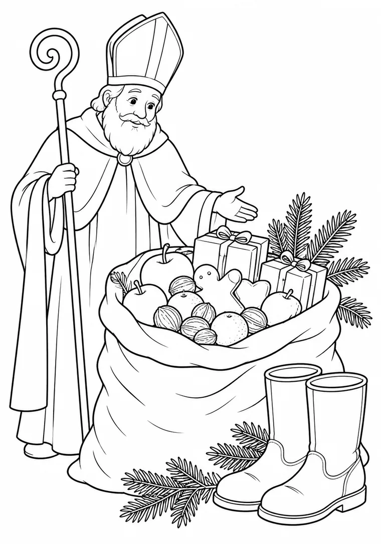Nikolaussack mit Obst und Nüssen