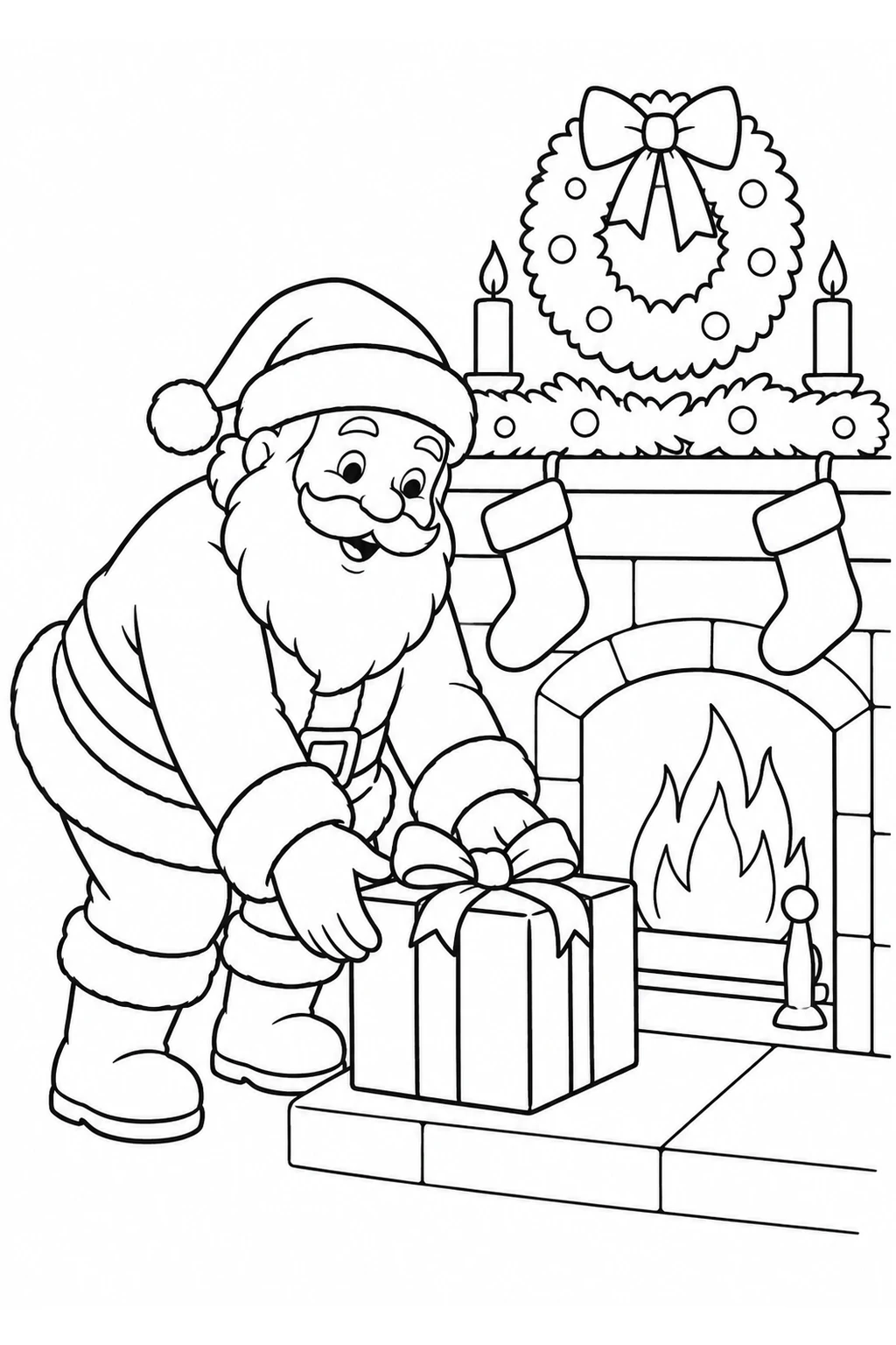 Weihnachtsmann am Kamin
