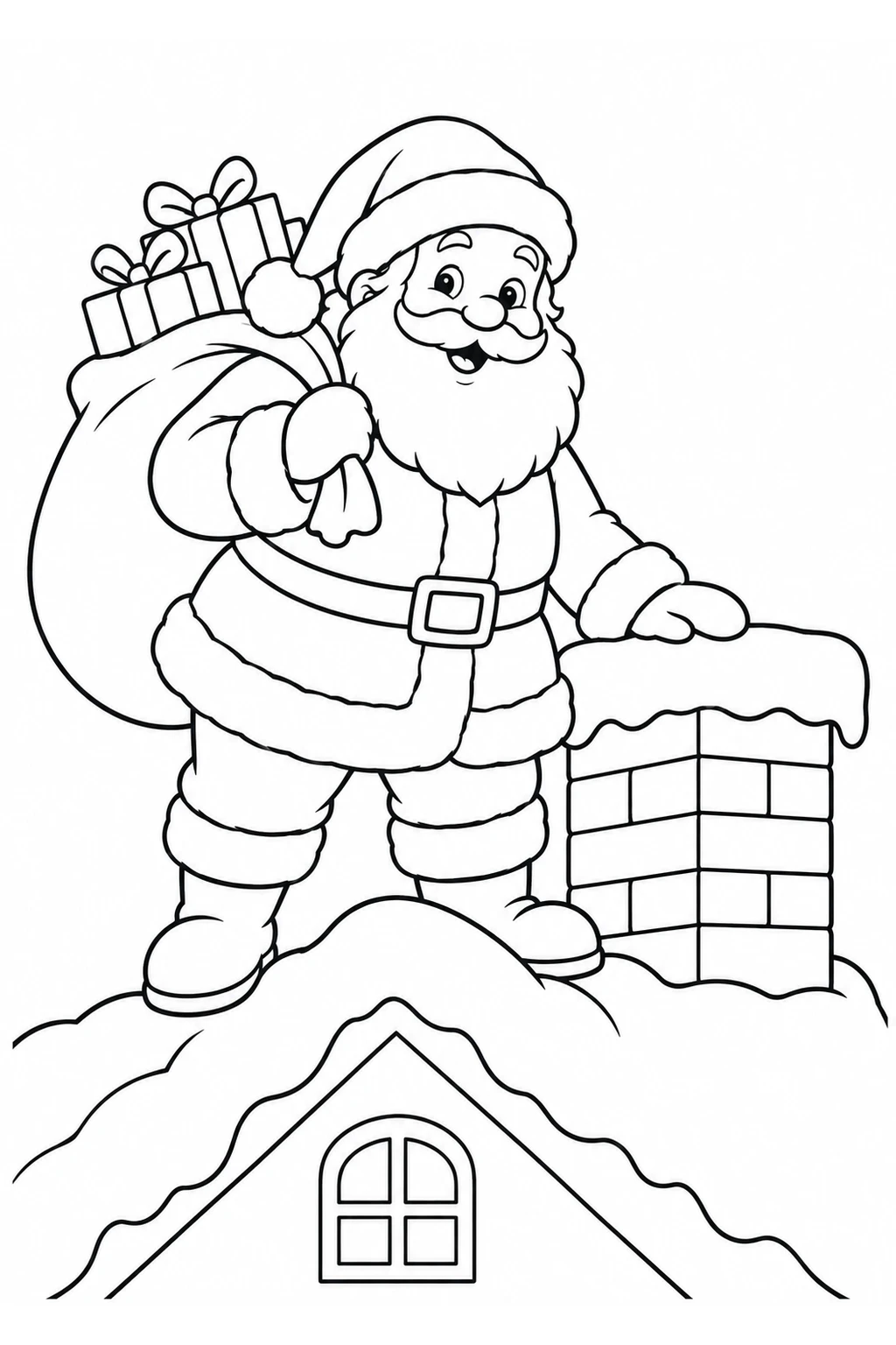 Weihnachtsmann auf dem Dach