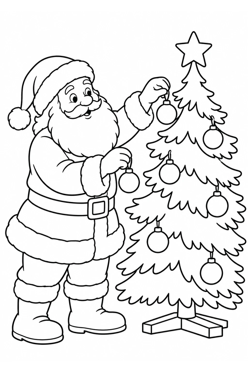 Weihnachtsmann mit Kugelschmuck