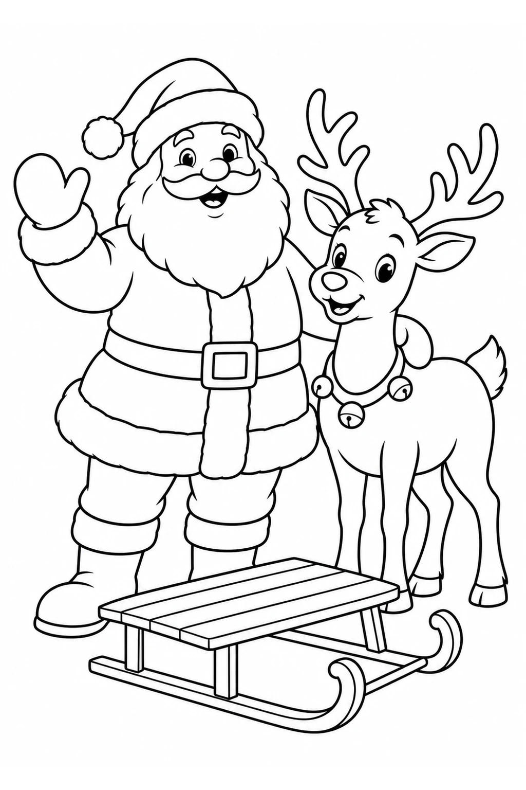 Weihnachtsmann mit Rentier