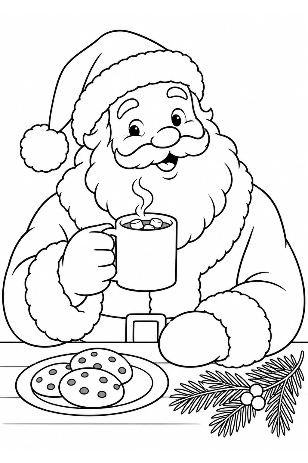 Weihnachtsmann trinkt Kakao
