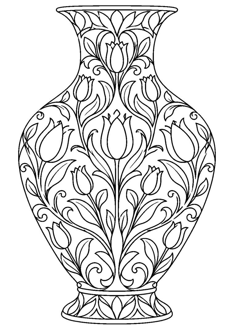 Tulpenornament in Vasenform