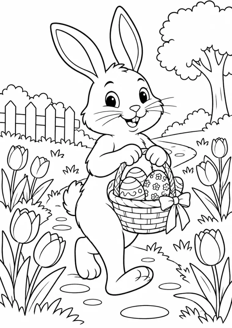 Hase mit Osterkorb