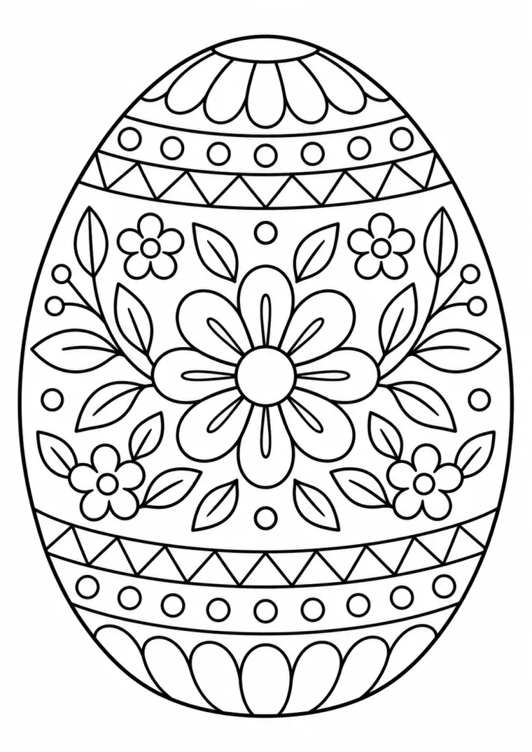 Osterei mit Blumenmuster