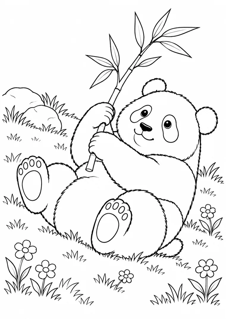 Panda auf dem Rücken