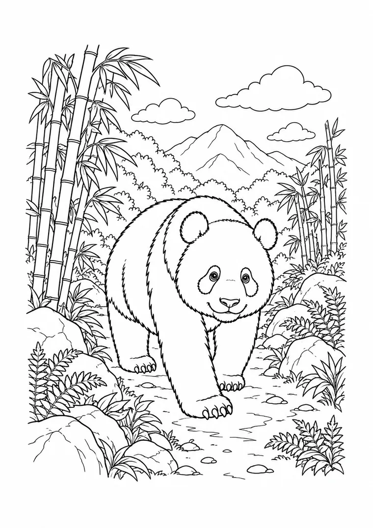 Panda in den Bergen