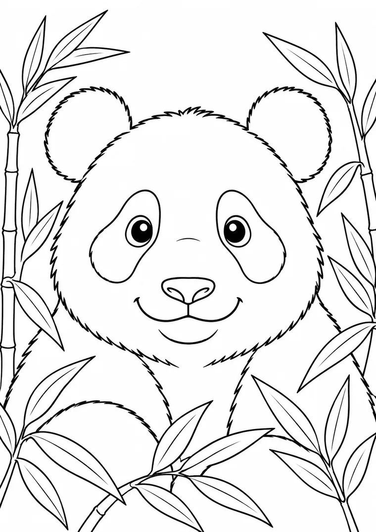 Pandaporträt mit Bambus