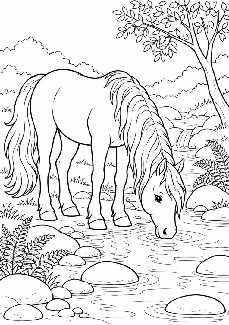 Pferd am Bach