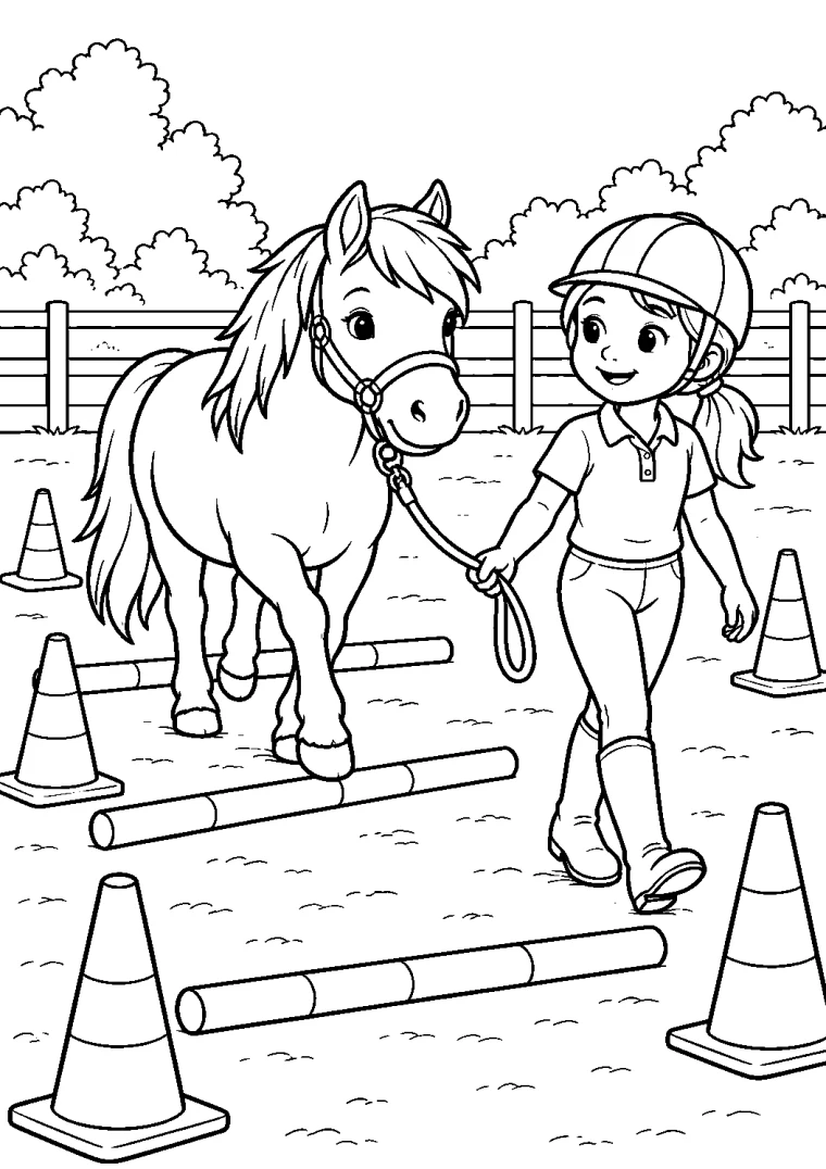 Pony im Geschicklichkeitsparcours