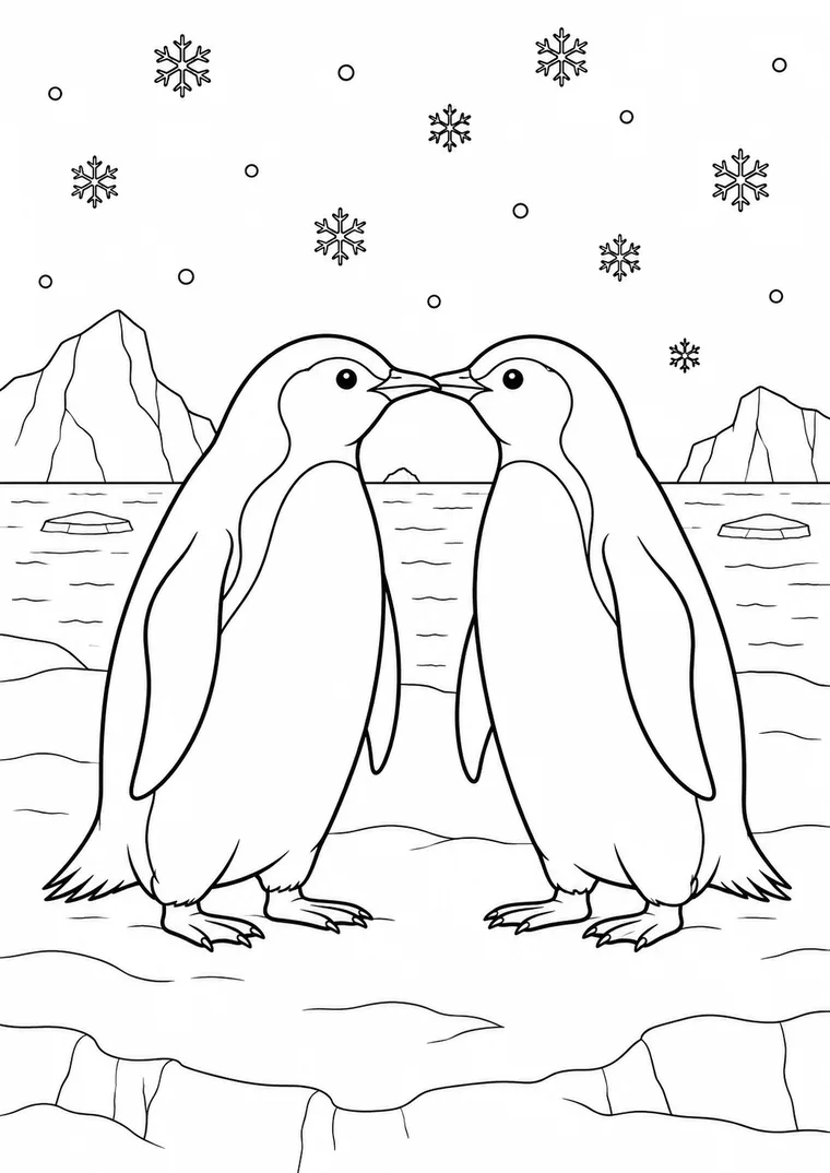 Zwei Pinguine begrüßen sich
