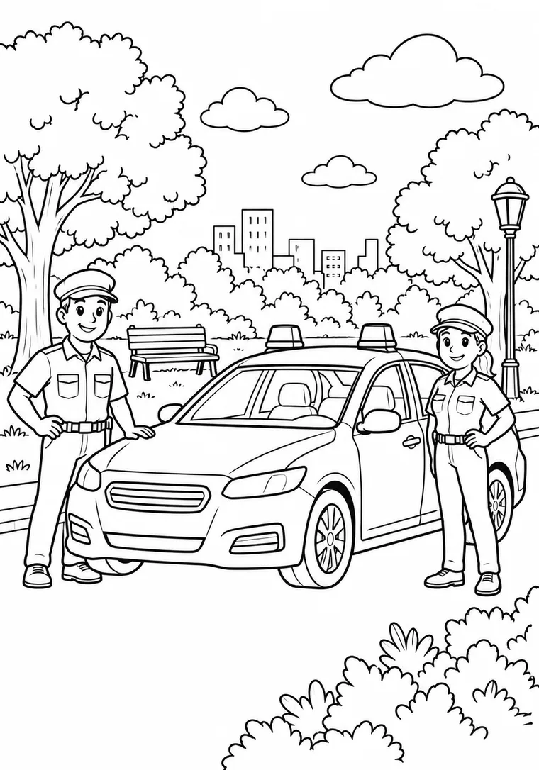 Polizeiauto im Stadtpark