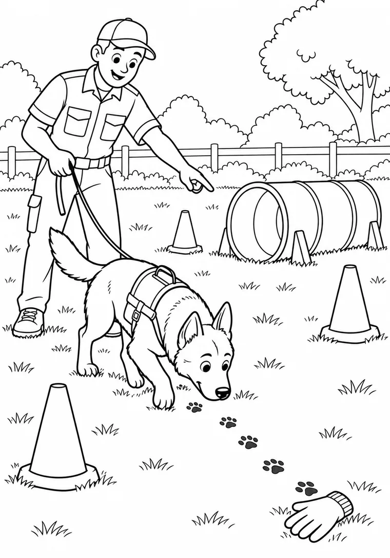 Polizeihund beim Training