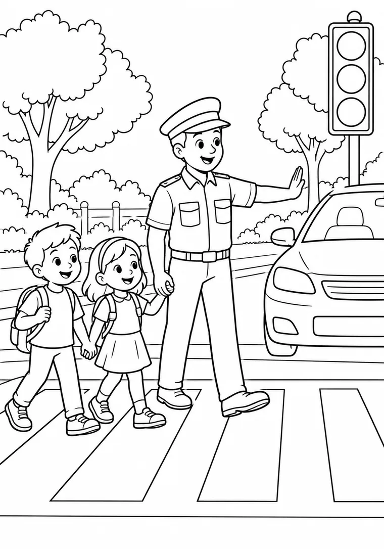 Polizist am Zebrastreifen