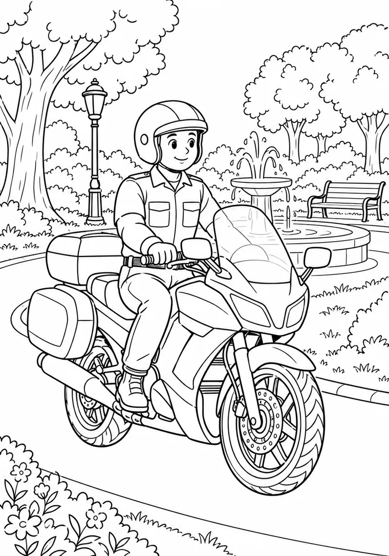 Polizist auf einem Motorrad
