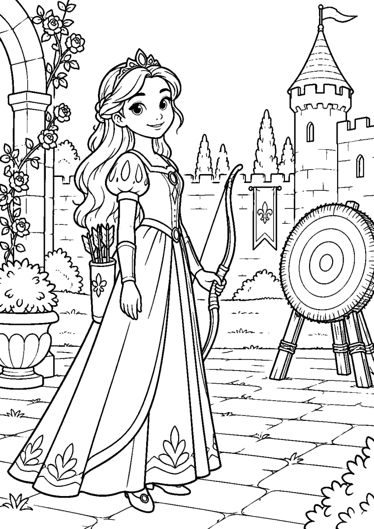 Prinzessin beim Bogenschießen