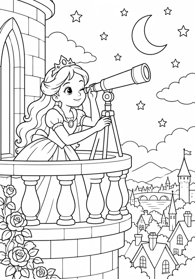Prinzessin beim Sternebeobachten