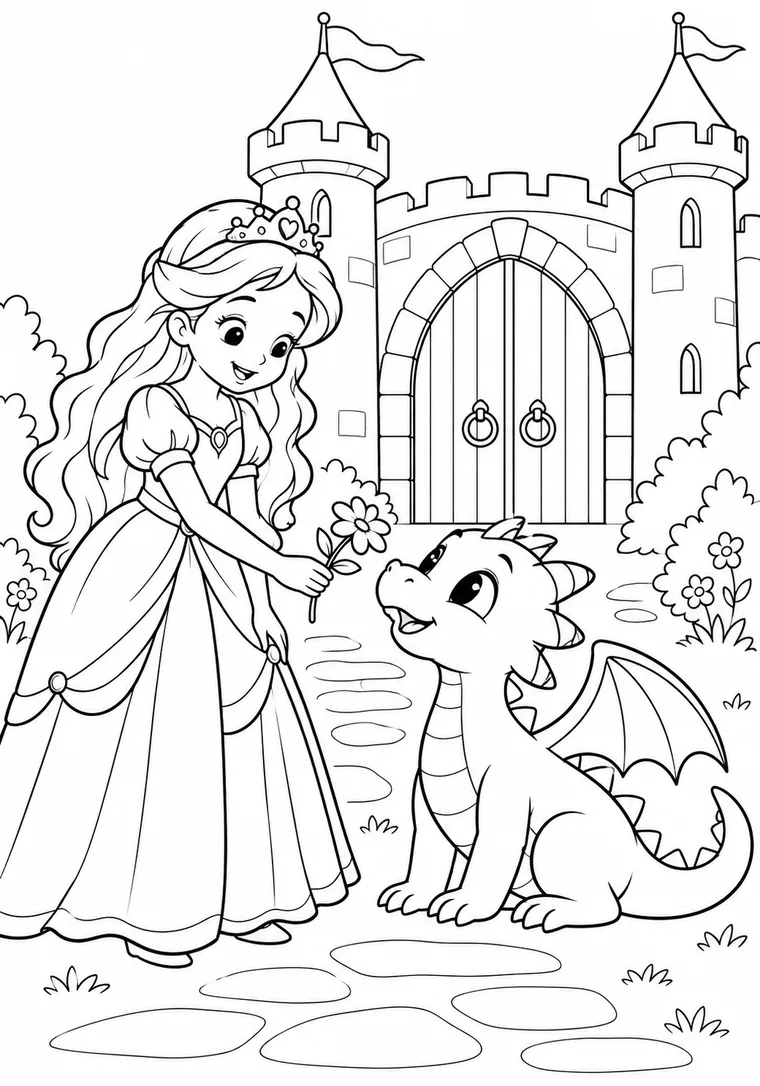 Prinzessin mit kleinem Drachen