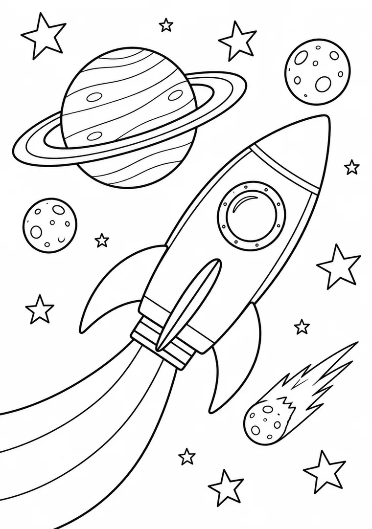 Rakete am Ringplaneten