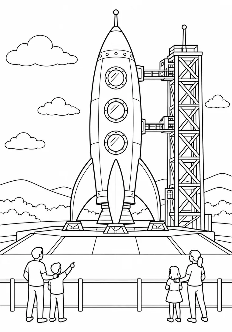 Rakete auf der Startrampe